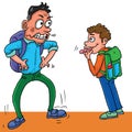 Bully boy with junior back to school Royalty Free Stock Photo