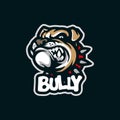 Bully mascot logo design vector with modern illustration concept style for badge, emblem and t shirt printing. Angry dog head Royalty Free Stock Photo