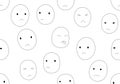 Bullying faces seamless pattern on white background Royalty Free Stock Photo