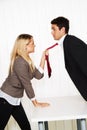 Bullying in the workplace. Aggression Royalty Free Stock Photo