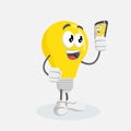 Bulp mascot and background with selfie pose Royalty Free Stock Photo