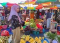 Bulukumba, Indonesia, June 19, 2022, Traders and consumers transact at the traditional Cekkeng market in the morning