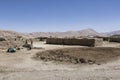 Bulunkul, Tajikistan, August 23 2018: The secluded place Bulunkul with traditional clay and stone houses in the Pamir mountains