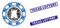 Bulwark Casino Chip Mosaic and Grunge Rectangle Texas Lottery Seals