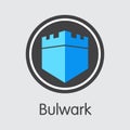 Bulwark Cryptocurrency - Vector Icon. Royalty Free Stock Photo