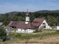 The church and hermitage of St. John the Baptizer, at the foothill of the mountain Parang. Royalty Free Stock Photo