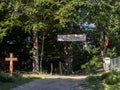 The entrance of hermitage of St. John the Baptizer, at the foothill of the mountain Parang. Royalty Free Stock Photo