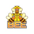 Bumble bee / honey bee logo, vector illustration Royalty Free Stock Photo