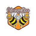 Bumble bee / honey bee logo, vector illustration Royalty Free Stock Photo