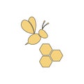 Bumble bee icon logo isolated on white background