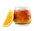 Bumble Coffee, Coffee with Orange Juice with Ice, Refreshing Drink on White Background Royalty Free Stock Photo