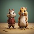 Darkly Comedic Photorealistic Still Life Of Animated Chipmunks