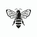 Creative Bee Icon. Bumblebee, Honey making concept. Isolated vector logo illustration