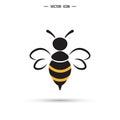 Honey bee icon. Bumblebee, Honey making concept. vector illustration isolated on white background Royalty Free Stock Photo