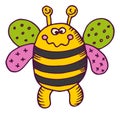Bumblebee icon. Funny child toy. Cute smiling animal