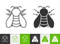 Bumblebee insect simple black line vector icon Royalty Free Stock Photo