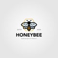 Bumblebee mascot logo hexagon symbol vector illustration design