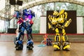 Bumblebee and optimus prime costumed actors for birthday party