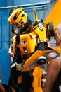 Bumblebee robot costume performs