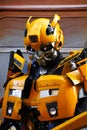 Bumblebee robot costume performs