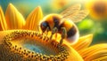 Bumblebee on a sunflower. Royalty Free Stock Photo