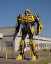 Bumblebee transformer outside the West location of the G&M Body in Stillwater, Oklahoma.