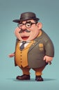 Bumbling Detective Cartoon Character Royalty Free Stock Photo