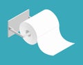 Bumf on holder. Roll of toilet paper. bumph isolated Royalty Free Stock Photo