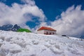 Bumla pass conference hall india china international border covered with snow at day Royalty Free Stock Photo