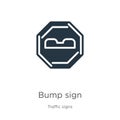 Bump sign icon vector. Trendy flat bump sign icon from traffic signs collection isolated on white background. Vector illustration Royalty Free Stock Photo
