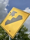 Bump sign road ahead traffic slow children play road Royalty Free Stock Photo