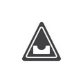 Bump warning traffic signs icon vector