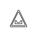 Bump warning traffic signs line icon