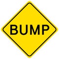 Bump yellow sign on white background Royalty Free Stock Photo