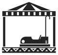 Bumper car attraction black icon. Funfair ride Royalty Free Stock Photo