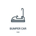 bumper car icon vector from fair collection. Thin line bumper car outline icon vector illustration. Linear symbol for use on web