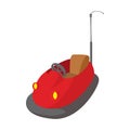 Bumper cars in amusement park cartoon icon