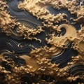 Bumpy Gold Waves: A Detailed Foampunk Relief By Jie Tuan