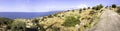 Bumpy road Lake Varano in Puglia countryside - Gargano