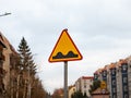 Bumpy Road Sign in Poland