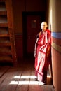 Monk, Jakar Dzong or monastery Jakar Bumthang Bhutan Royalty Free Stock Photo