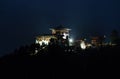 Bumthang Dzong monastery at night Royalty Free Stock Photo