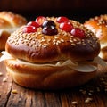 bun, bread roll, simple baked food pastry snack