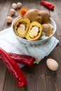 Bun with egg surprise Royalty Free Stock Photo