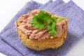 Bun with pate Royalty Free Stock Photo