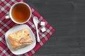 Bun of puff pastry and tea Royalty Free Stock Photo