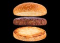 Bun and veal rissole ingredient hamburger