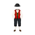 Bunad as Norwegian National Costume and Clothing Vector Illustration