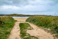 Bunbeg beach with Bad Eddie in the background, Bunbeg, Co. Donegal, Ireland Royalty Free Stock Photo