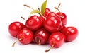 A Bunch of Acerola Cherries Isolated on White Background -Generative Ai Royalty Free Stock Photo